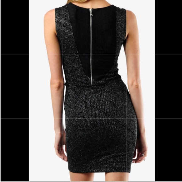 Alice and Olivia Fitted Dress in Black Sparkle - Picture 4 of 5